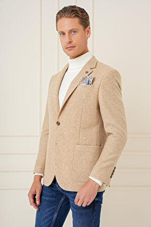 C 689 Slim Fit Bej Spor Ceket