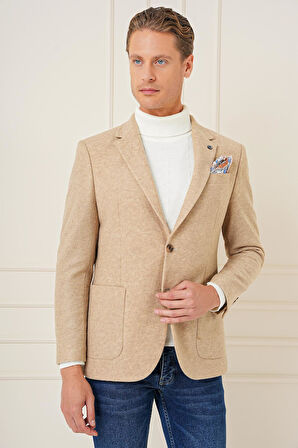 C 689 Slim Fit Bej Spor Ceket