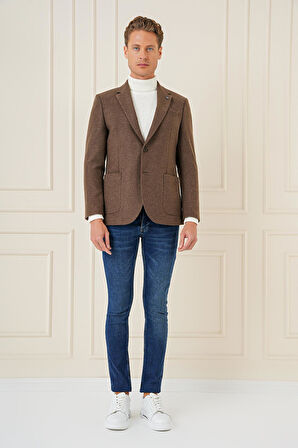C 689 Slim Fit Kahve Spor Ceket