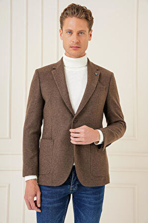 C 689 Slim Fit Kahve Spor Ceket