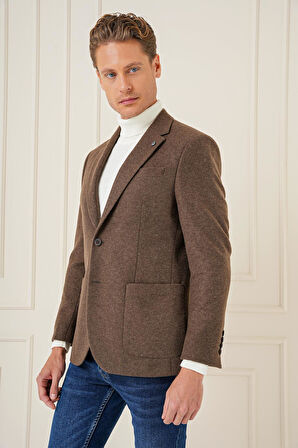 C 689 Slim Fit Kahve Spor Ceket