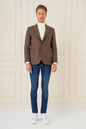 C 689 Slim Fit Kahve Spor Ceket
