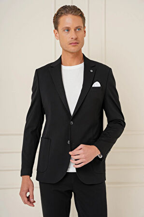 C 690 Slim Fit Siyah Spor Ceket
