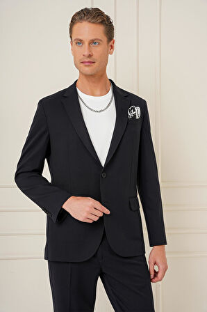 C 691 Slim Fit Siyah Spor Ceket