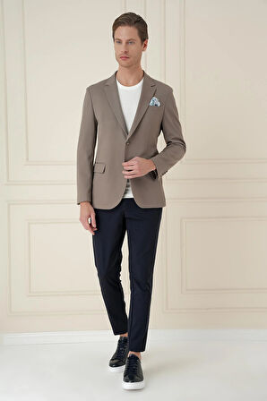 C 691 Slim Fit Bej Spor Ceket