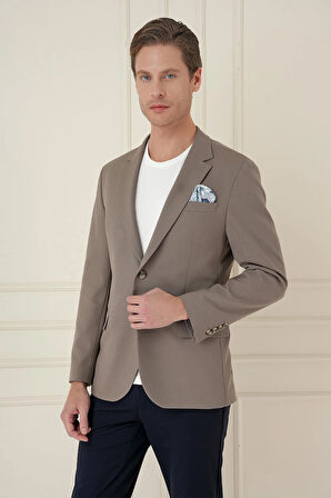 C 691 Slim Fit Bej Spor Ceket