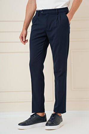 P 1164 Slim Fit Lacivert Klasik Pantolon