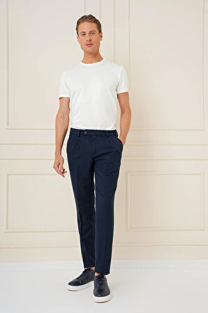 P 1164 Slim Fit Lacivert Klasik Pantolon