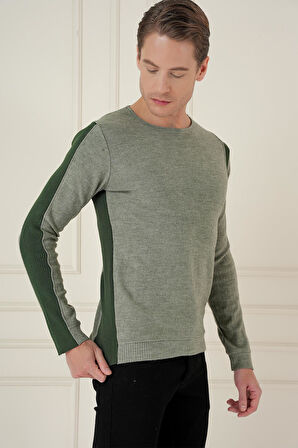 TR 871 Slim Fit Haki Klasik Triko