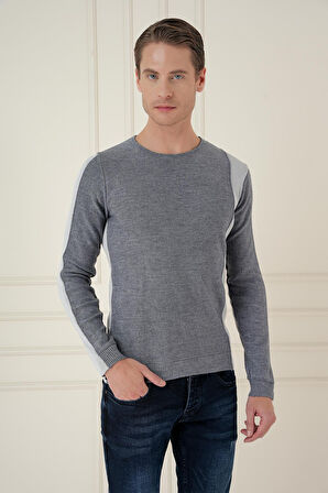 TR 871 Slim Fit İndigo Klasik Triko