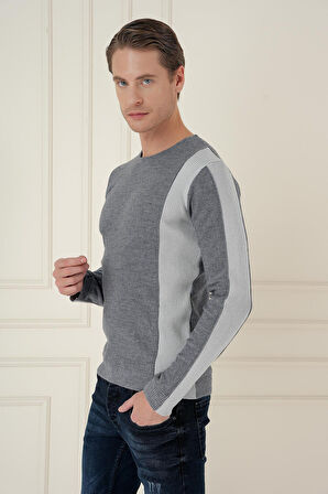 TR 871 Slim Fit İndigo Klasik Triko