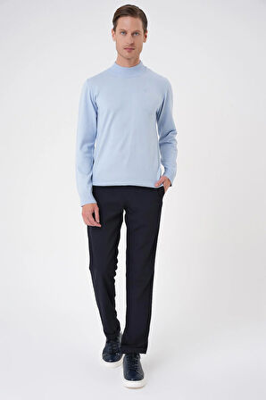 TR 876 Slim Fit Mavi Klasik Triko