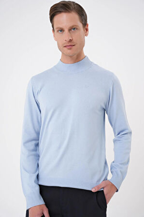 TR 876 Slim Fit Mavi Klasik Triko