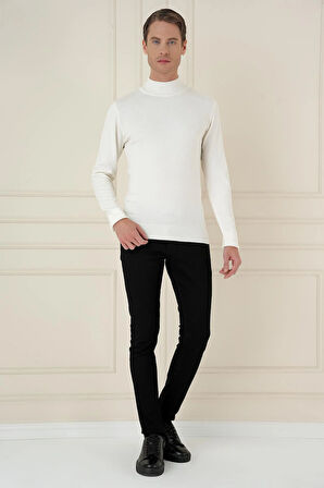 TR 876 Slim Fit Ekru Klasik Triko