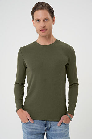 TS 887 Slim Fit Haki T-Shirt