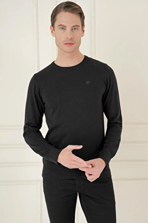 TR 875 Slim Fit Siyah Klasik Triko