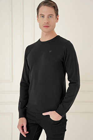 TR 875 Slim Fit Siyah Klasik Triko