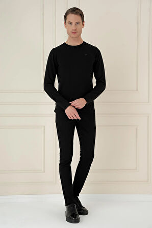 TR 875 Slim Fit Siyah Klasik Triko