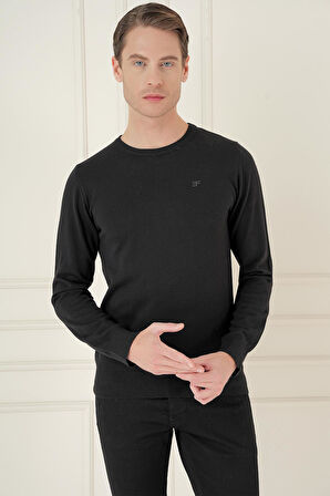 TR 875 Slim Fit Siyah Klasik Triko