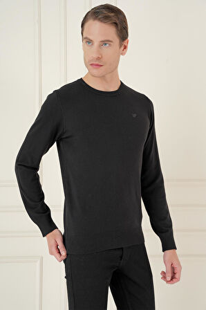 TR 875 Slim Fit Siyah Klasik Triko