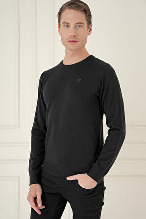 TR 875 Slim Fit Siyah Klasik Triko