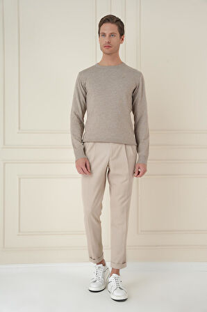 TR 875 Slim Fit Taş Klasik Triko