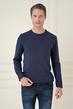 TR 875 Slim Fit Lacivert Klasik Triko