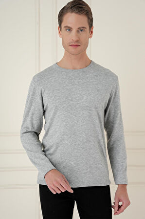 TR 875 Slim Fit Gri Klasik Triko