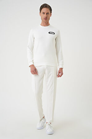 TS 888 Slim Fit Ekru Spor T-Shirt