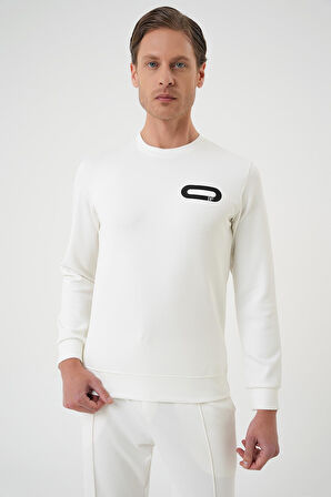 TS 888 Slim Fit Ekru Spor T-Shirt