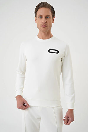 TS 888 Slim Fit Ekru Spor T-Shirt