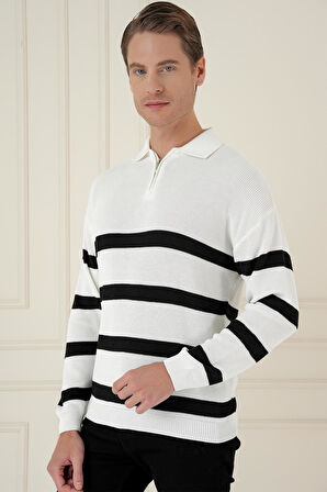 TR 877 Slim Fit Ekru Klasik Triko