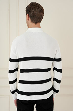 TR 877 Slim Fit Ekru Klasik Triko