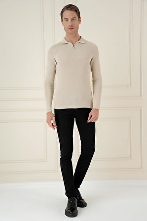 TR 878 TRİKO SLİM FİT BEJ BASİC