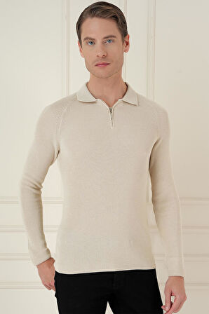 TR 878 TRİKO SLİM FİT BEJ BASİC