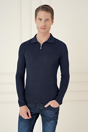 TR 878 TRİKO SLİM FİT LACİVERT BASİC