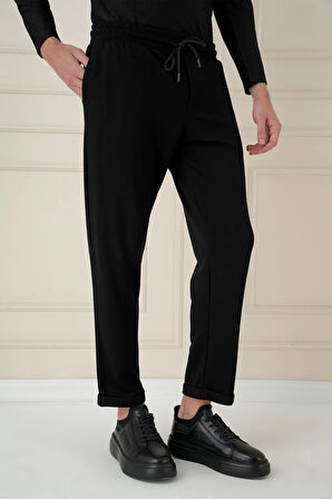 ATP 033 Slim Fit Siyah Spor Pantolon