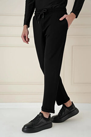 ATP 033 Slim Fit Siyah Spor Pantolon