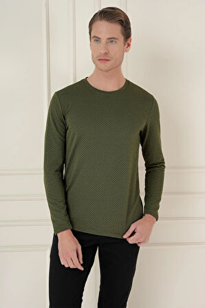 TS 889 Slim Fit Haki Spor T-Shirt
