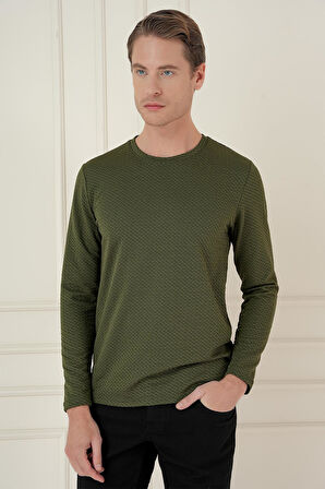 TS 889 Slim Fit Haki Spor T-Shirt