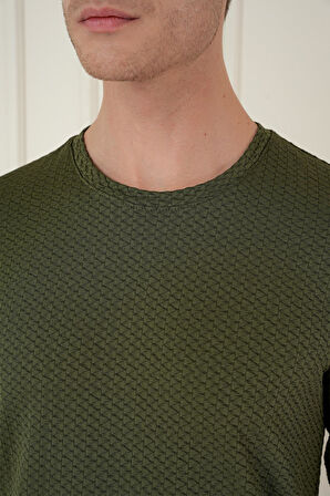 TS 889 Slim Fit Haki Spor T-Shirt