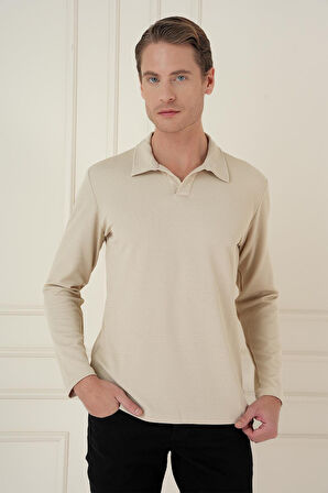 TS 890 Slim Fit Bej Spor T-Shirt