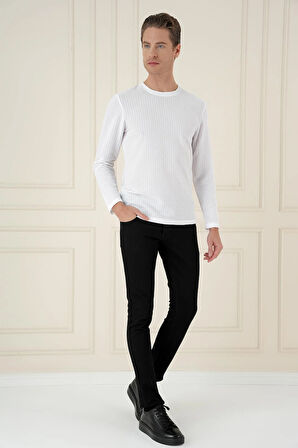 TS 891 Slim Fit Beyaz Spor T-Shirt