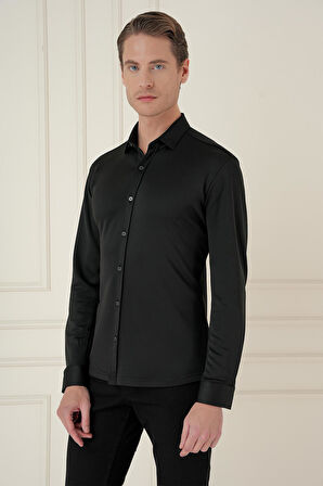 G 1580 Slim Fit Siyah Klasik Gömlek