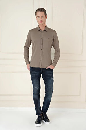 G 1580 Slim Fit Vizon Klasik Gömlek