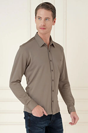 G 1580 Slim Fit Vizon Klasik Gömlek