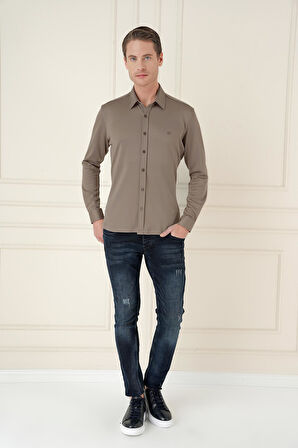 G 1580 Slim Fit Vizon Klasik Gömlek