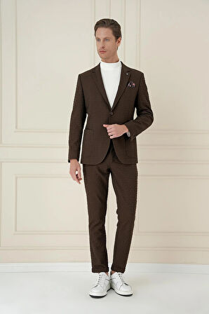 C 695 Slim Fit Kakao Spor Ceket