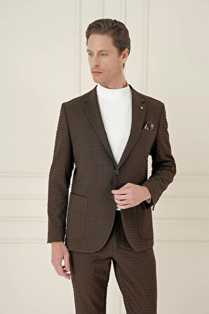 C 695 Slim Fit Kakao Spor Ceket