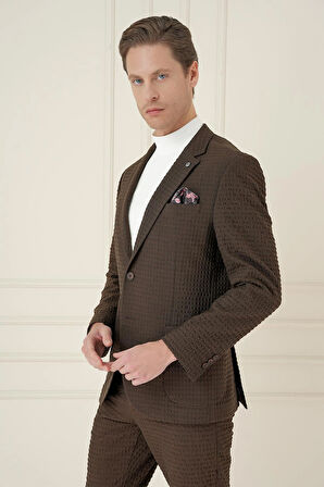 C 695 Slim Fit Kakao Spor Ceket